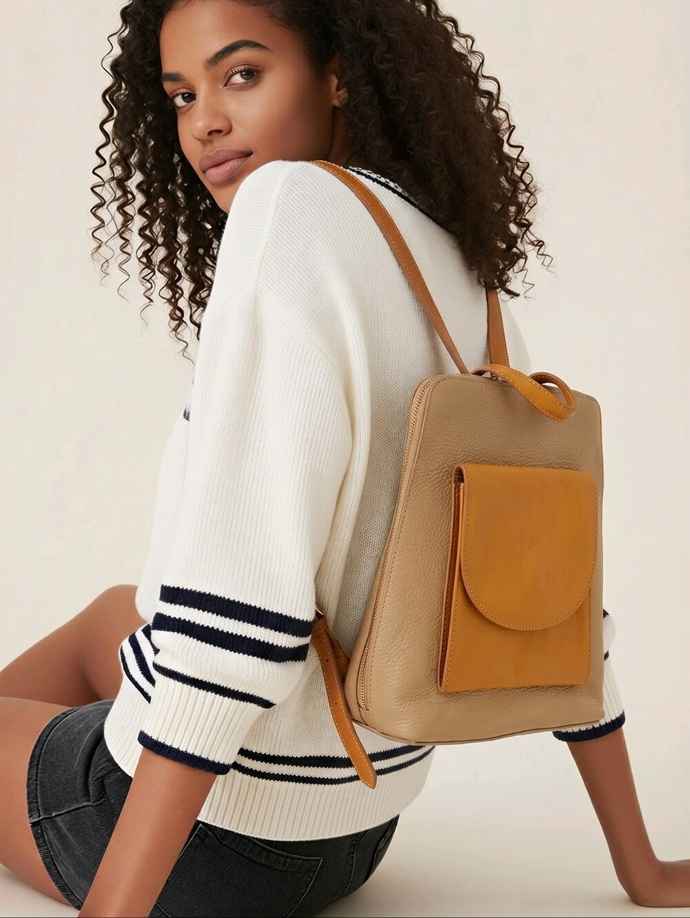 Divina Firenze leather Backpack made in Italy